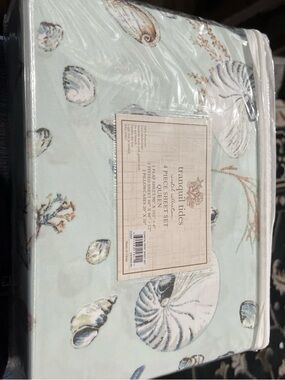 Tranquil Tides Seashell 4-Piece Sheet Set - Seafoam Blue from Macys